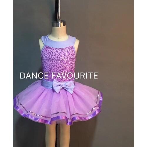 Lilac Sequin Spandex Bodice Ballet Costume Dancewear Ballet Tutu for Girl Stage Performance Dancewear Ballerina Tutu
