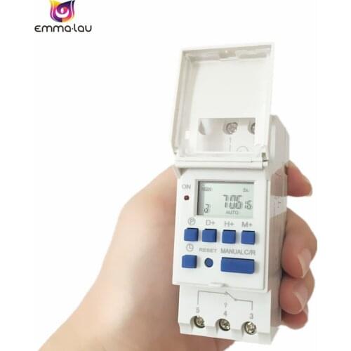 THC15A Daily Weekly 7Days Programmable Electronic Timer DC 12V Digital LCD Auto On/Off Relay DIN Rail Timer Control Switch
