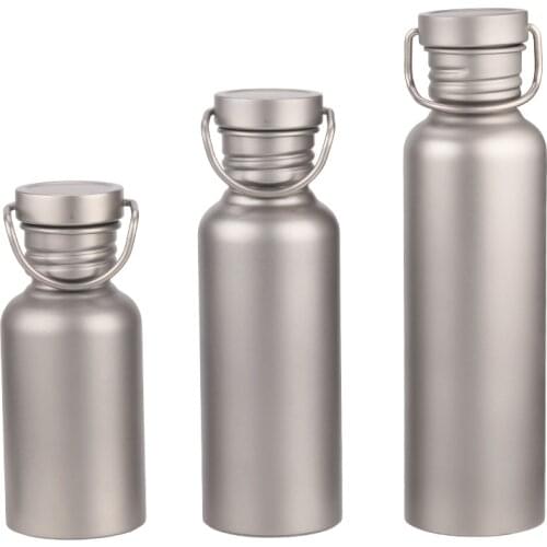 Tiartisan 430-750ml Single Walled Titanium Ultralight water bottle/ kettle Outdoor Camping Hiking Leakproof Sports Water Bottle