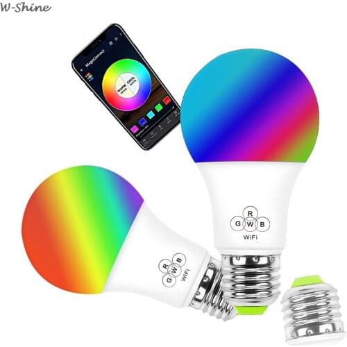 WiFi RGB Smart LED Bulb E27 B22 Voice Control By Alexa Echo Google Home 4.5W Dimmable Light Bulb Smart Home
