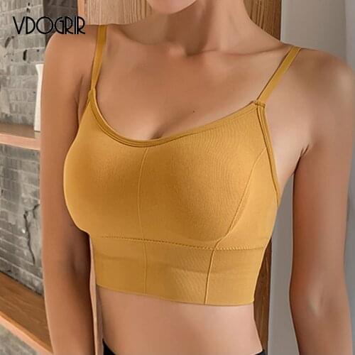 VDOGRIR Seamless Underwear Female Crop Tops With Removable Padded Camisole Lady Lingerie Intimates Fashion Sexy Tanks Crop Top