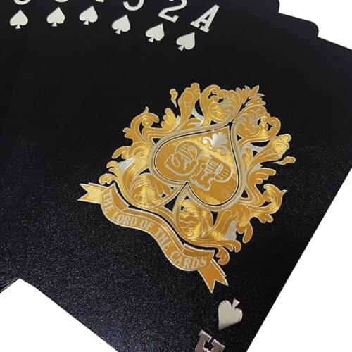 Waterproof Plastic Playing Cards Collection Black Diamond Poker Cards Set Gifts