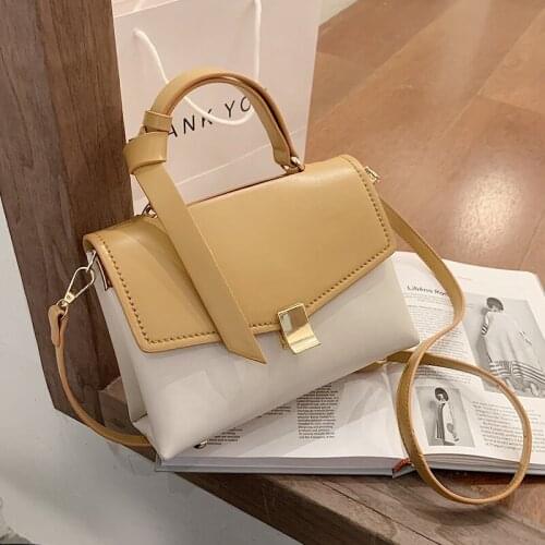Fashion Contrast Color Crossbody Bags for Women Designer Luxury Pu Leather Shoulder Bag Lady Small Flap Handbags and Purses 2021