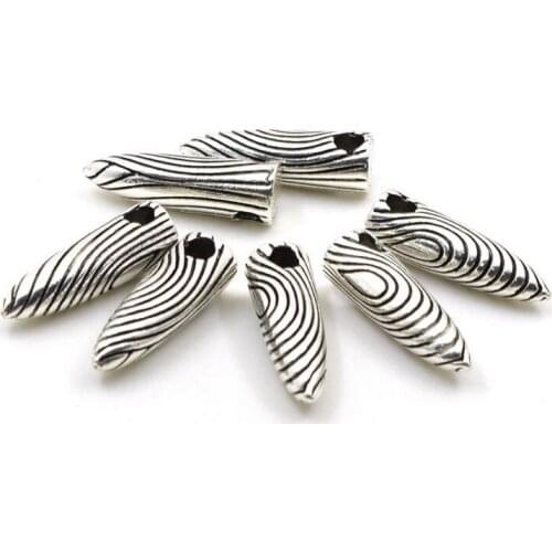 Vintage Silvers Texture Bullet Dangle Charms Pendants For European Bracelets Jewelry Findings Making Handmade Accessories DIY