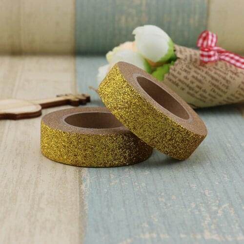 1X powder Golden Really Glitter Washi Tape Scrapbooking Christmas Party Kawaii Cute Decorative Paper Crafts Hot Sal