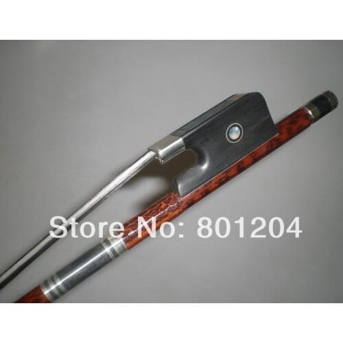 1 PCs High Quality Baroque Double Bass Bow 3/4 Black with White Bow hair 4005# ebony frog