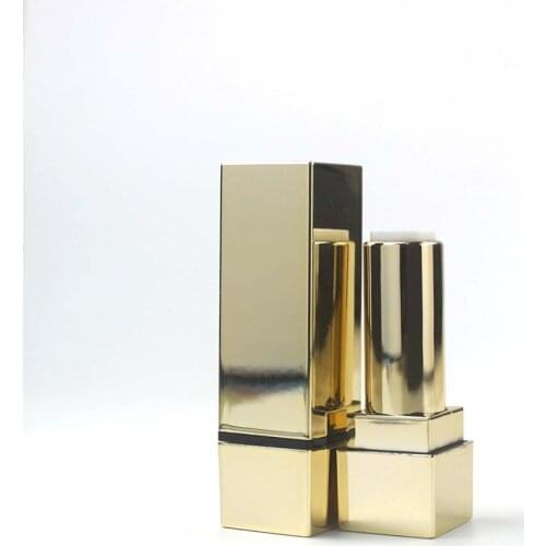 100pcs empty high grade square shiny golden lipstick tube inner cup dia 12.1 mm suitable for many lipstick mold