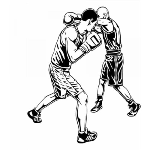 18x14cm Boxing fight boxer Battle Car Sticker Sport Lover Black/silver Window Waterproof Mural Decal CL411