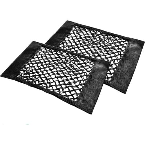 2 Pcs Car Back Rear Mesh Trunk Seat Elastic String Net Magic Sticker Universal Storage Bag Pocket Auto Organizer Seat Back Bag