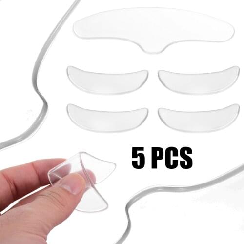 Shellhard 5pcs Anti Wrinkle Eye Skin Care Pads Medical Grade Silicone Reusable Face Lifting Silicone Overnight Invisible Pads