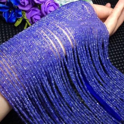 7A LOOSE BEADS BLUE TANZANITE Roundelle faceted 3-3.3mm wholesale for DIY jewelry necklace 36cm