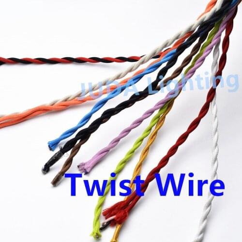 Colorful braided wire twist wire cloth jacket cable cord Electrical Wire for Vintage chandeliers ceiling lamp led pendant light