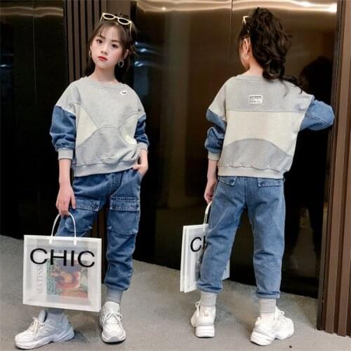 Boys Girls Clothing Suits Sweatshirts +Pants 2021 Casual Spring Autumn Kids Teenagers Outwear Kids Cotton Tracksuit Sport Suits