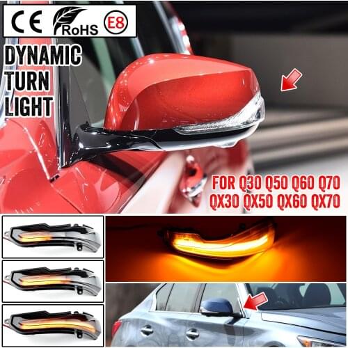 Dynamic Blinker Sequential Turn Signal LED Side Mirror Indicator Light For Infiniti Q30 Q50 Q60 Q70 QX30 QX50 QX60 QX70 2018