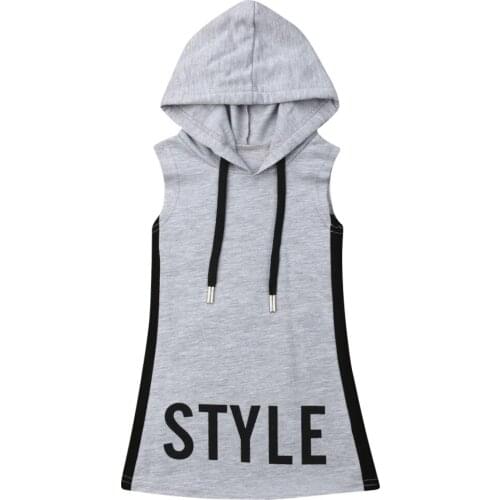 Baby Girl Clothes Hooded Dress For Kids Girls Dresses Summer Tunic Children Kid Letter Dress Casual Party Sundress 1-6T