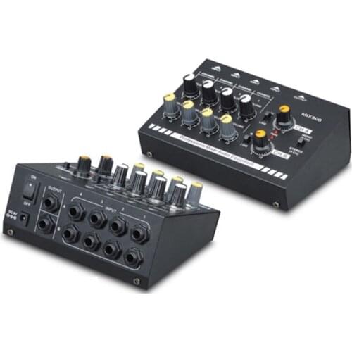 EU/UK/US Plug MIX800 8-Channels Mini Sound Mixer with Power Adapter Mono/Stereo Mixer Low Noise Sound Amplifier