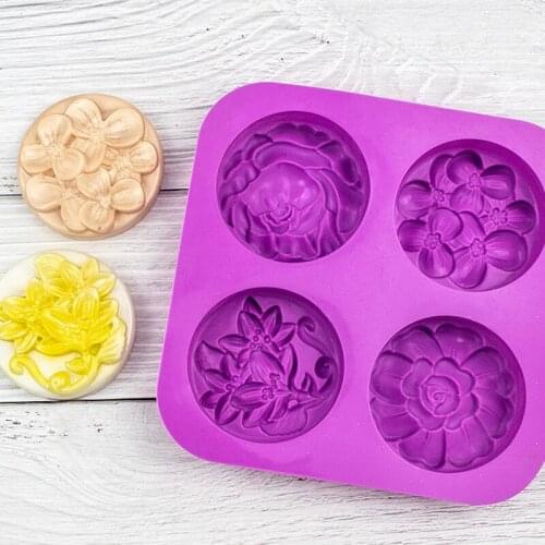 Handmade Soap Mold Flower Fondant Cake Silicone Molds Cake Decorating Tools Candy Clay Chocolate Lotus Moulds Kitchen Cocina