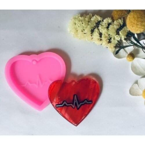 Love Earring Mold Keychain Love Heartbeat Mold Epoxy Resin Silicone Clay Mold molds silicone silicone molds for resin