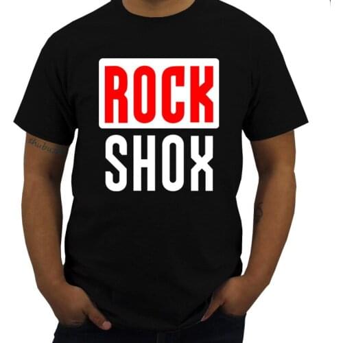 Funny Top Tees Mens Tshirt Rockshox Shock Suspension Mountain Mtb T Shirt Cotton Brand T-shirt Men O-neck Teeshirt