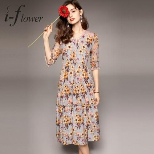 Модные платья-трапеции I-Flower China At AliExpress