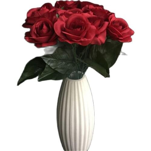 60Pcs Fake Single Stem Rose Flower 30cm Roses for Event Party Wedding Centerpieces Bride Bouquet Artificial Decorative Flower