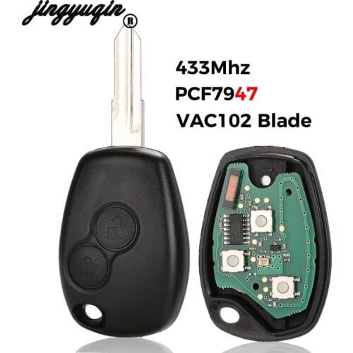 Jingyuqin Car Remote Key Suit for Renault Megane Modus Clio Kangoo Logan Sandero Duster PCF7946/PCF7947 Chip