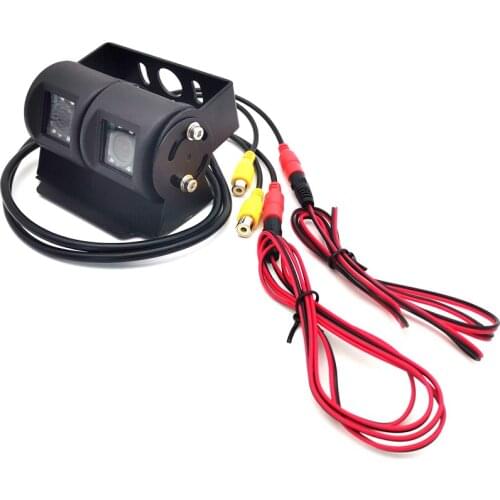 Dual Lens Cam Truck Trailer Back Up Rear View Camera Infrared Adjustable Angle
