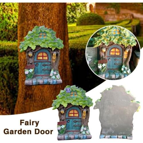 Miniature Fairy Gnome Window Door Elf Home Creative Yard Art Garden Sculpture Garden Decor Outdoor Fairy Elf Door Craft Kit