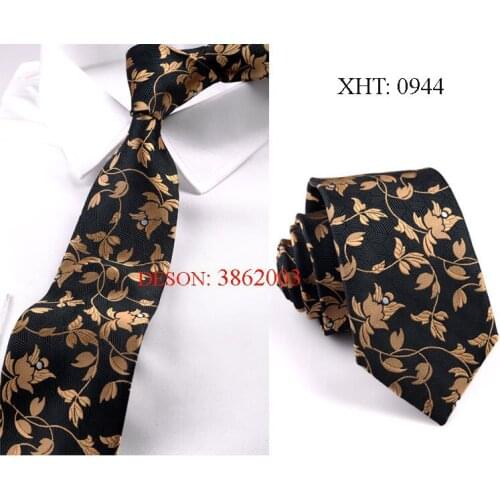 Men Jacquard Skinny Gravatas Striped Classic Dot Corbatas Luxury Adult Neck Tie Microfibra Cravat Necktie 7cm