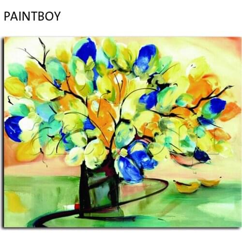 Frameless Pictures Painting By Numbers Abstract Flower Handwork Canvas Oil Painting Home Decor For Living Room GX7217