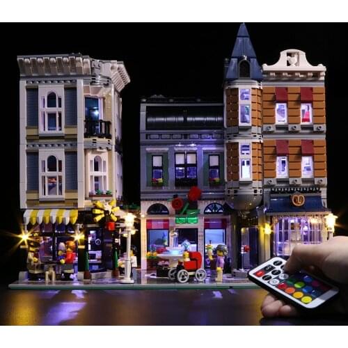 Led Light Set For Lego 10255 Assembly Square Compatible 15019 Building Blocks Creator City Street Toys (light with Battery box)