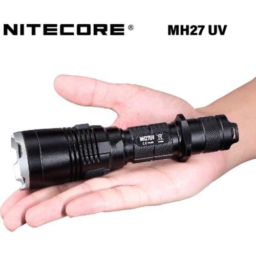 NITECORE MH27UV 1000 Lumens CREE XP-L HI V3 365nm ultraviolet red blue flashlight, USB charging