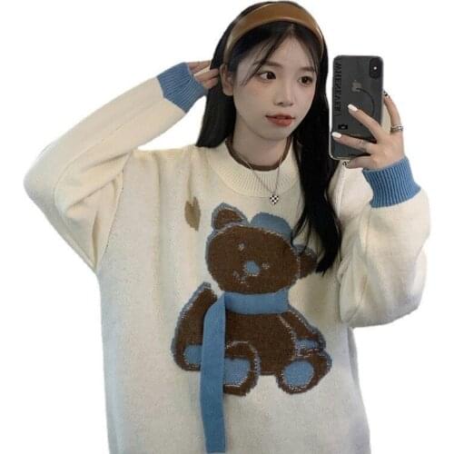 New Chic INS V-neck Knitted Sweater Jacket With Belt All-match Female Loose Sweaters Cardigan 2022 Spring Autumn Clothing JD1744