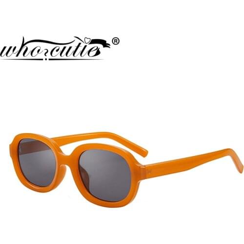 WHO CUTIE Trendy 90S Sunglasses Women 2020 Brand Designer Retro Oval Frame Sun Glasses Shades Korea Style Sunnies Female S161