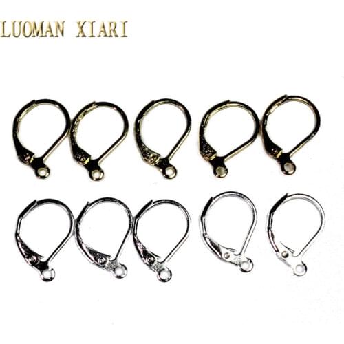Wholesale 20 Pcs lot Zinc Alloy Silvery Golden Hooks Coil Ear Wire Earrings Findings Jewelry Accessory DIY Earring