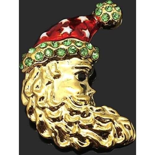 Wholesale w323 3D Christmas 18mm 30mm Rhinestone Metal Snap Button For Bracelet Necklace Jewelry For Women Fashion Findings