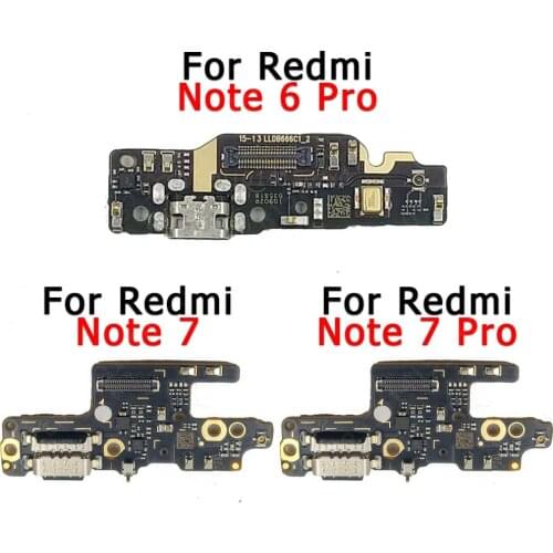 Original Charge Board For Xiaomi Redmi Note 7 6 Pro Charging Port Plate Dock Usb Connector Ribbon Socket Replacement Spare Parts