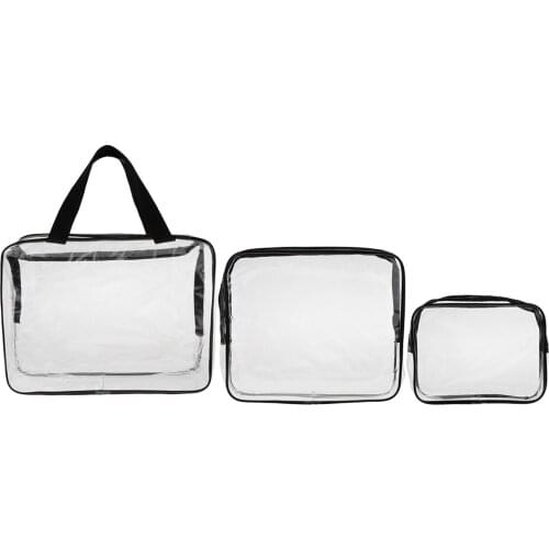 Portable Clear Plastic Travel Makeup Bag Cosmetic Toiletry Bag