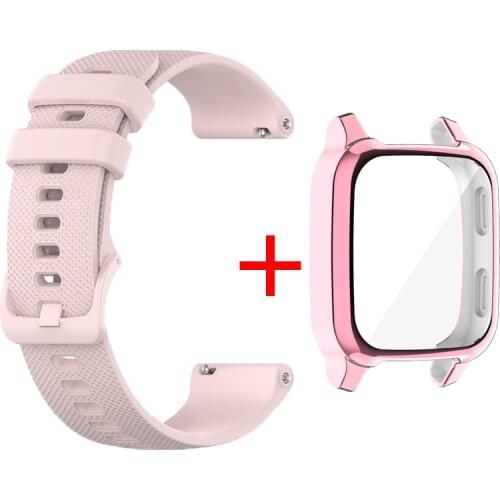 2in1 For Garmin Venu sq strap silicone smartwatch band for Garmin SQ music case TPU protective shell rubber anti-fall rubber