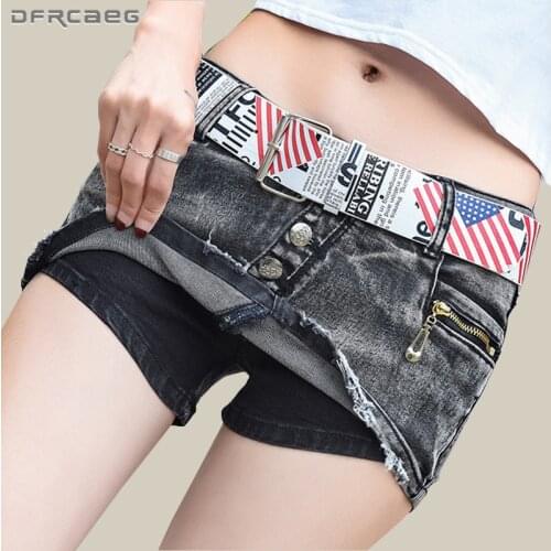 Blue Summer Denim Shorts Skirts 2018 Fashion Women Vintage Jeans Skirt Short Pants With Belt Casual Girl Denim Skirt With Shorts