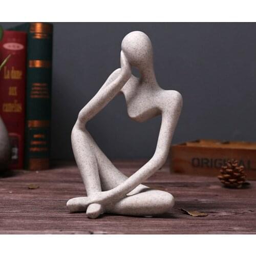 European Style Abstract Thinker Statue Sculpture Figurine Office Home Decor