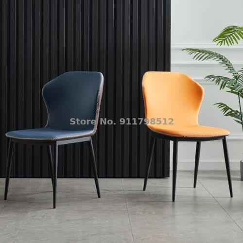 Light luxury dining chair Nordic style home simple backrest stool makeup nail book chair hotel minimalist adult iron chair
