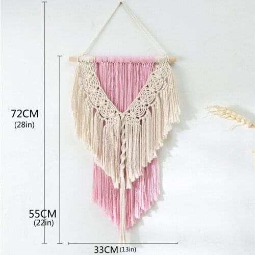 Handmade Woven Boho Wall Hanging Tapestry Macrame Cotton Wedding Wall Art Crafts Backdrop Home decor room decoration Gift