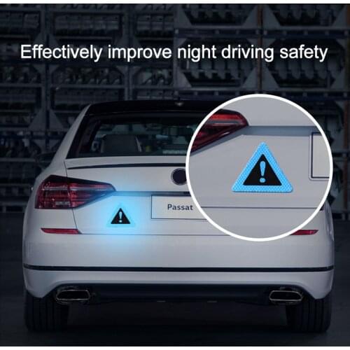 Triangle Exclamation Mark Reflective Warning Sign Sticker Night Driving Safety Reflective Anti-collision Strip Car Sticker