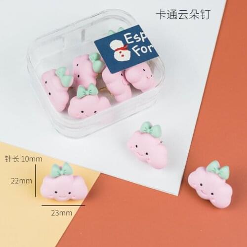 10pcs pink cloudsThumb Thumbtack Board Pins Drawing Photo Wall Studs Office School Supplies