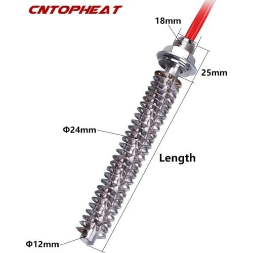 220v 900w/1000w Finned Heating Element Stainless Steel Electric Tubular Air Cartridge Heater