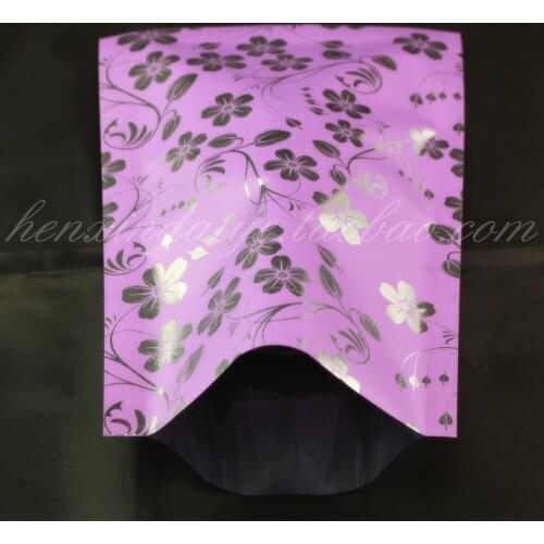 6*8cm purple printing aluminized flat pockets Color aluminum foil bag pink bag packs cosmetic bag 100PCS/LOT
