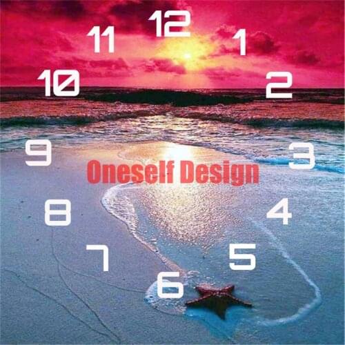 5d diamond painting clock beach heart diamond painting full clock diy frame decoration home diamond mosaic sale diamond art kit