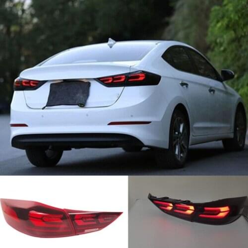 Car Styling LED Complete Tail Lamp for Hyundai Elantra Taillights 2016-2019 Rear Light DRL+Turn Signal+Brake+Reverse light