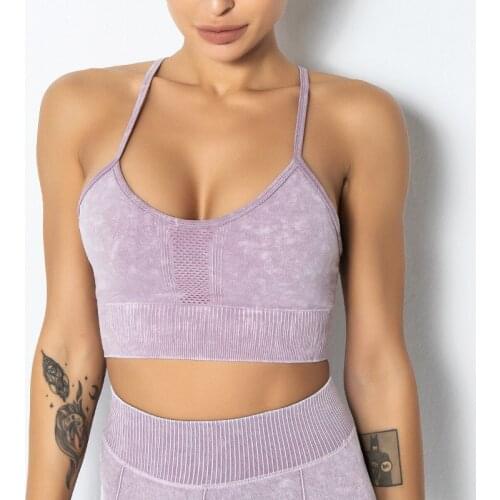 Shi Nuoxuan seamless sports fitness bra gather thin straps beautiful back tight yoga clothes high elastic vest